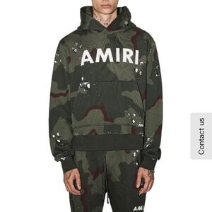 AMIRI Olive Camouflage Hoodie